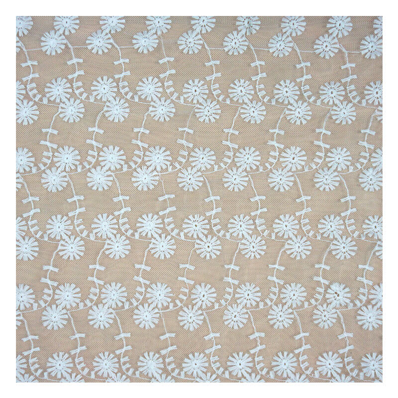 Water Soluble Lace Embroidered Fabric Milk Silk for Women's Wear Whole 6